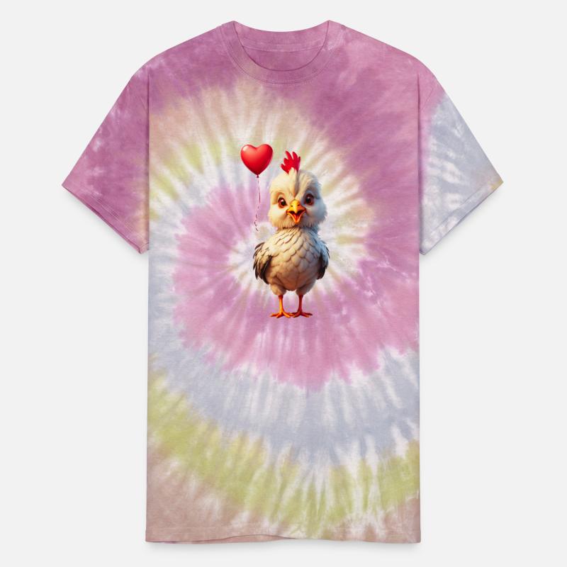 Adorable chick with heart shaped balloon.