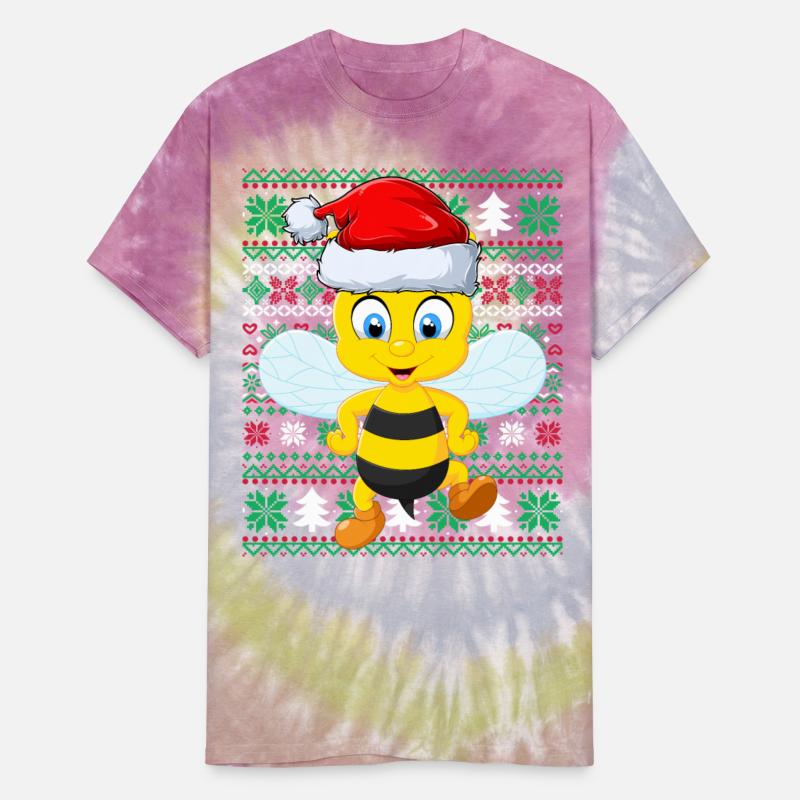 Bumble Bee Santa Hat Sweater Style Ugly Christmas
