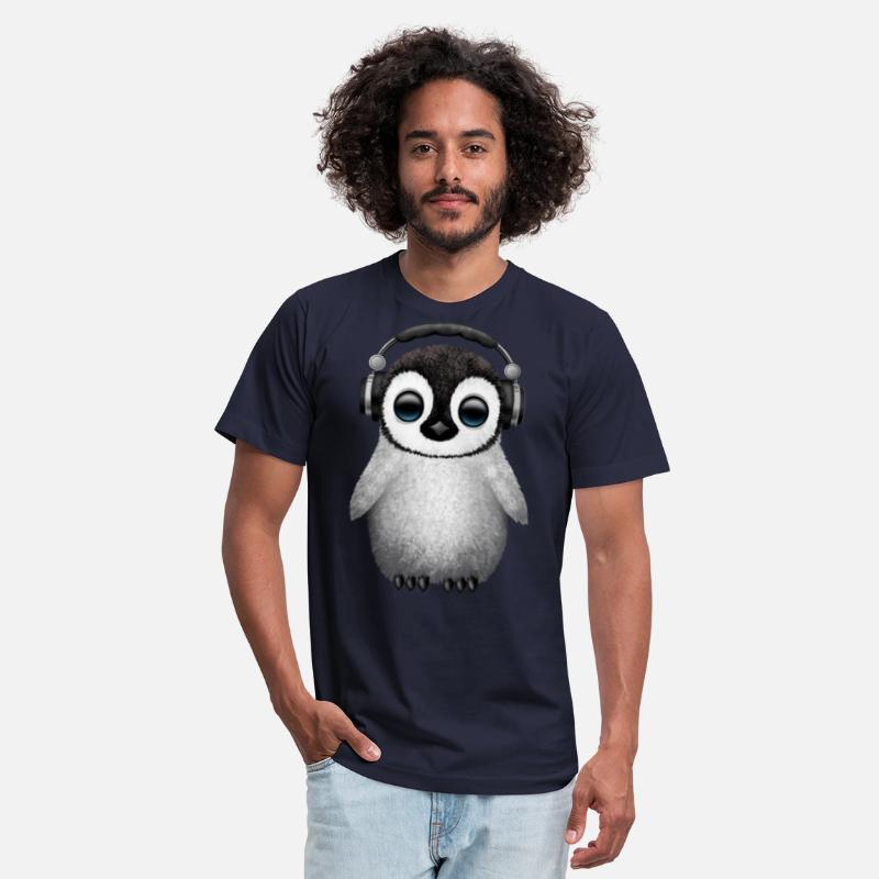 Cute Baby Penguin Dj Wearing Headphones