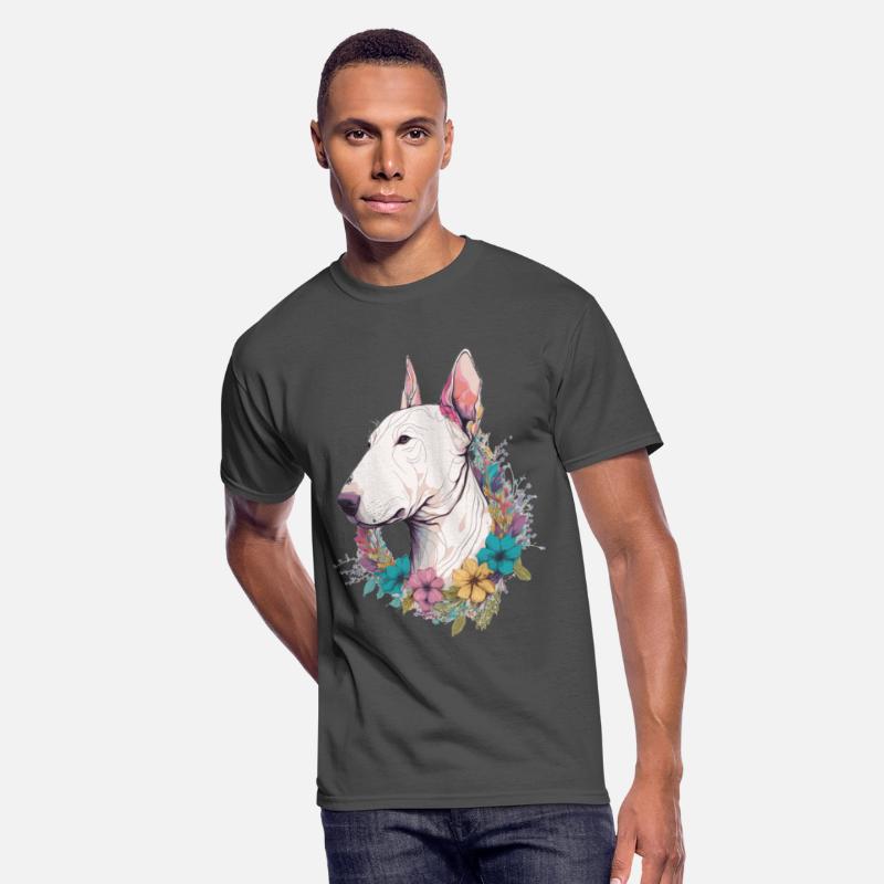 Cute Bull Terrier Flower Crown Pet Dog Breed Flora