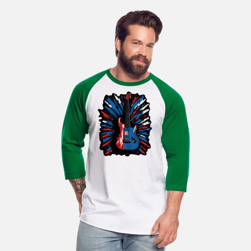 Electric guitar in Union Jack flag colors