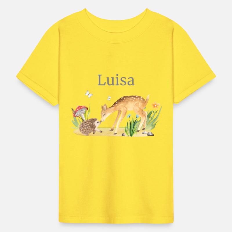 Forest Animal Deer Hedgehog Flowers Name Luisa