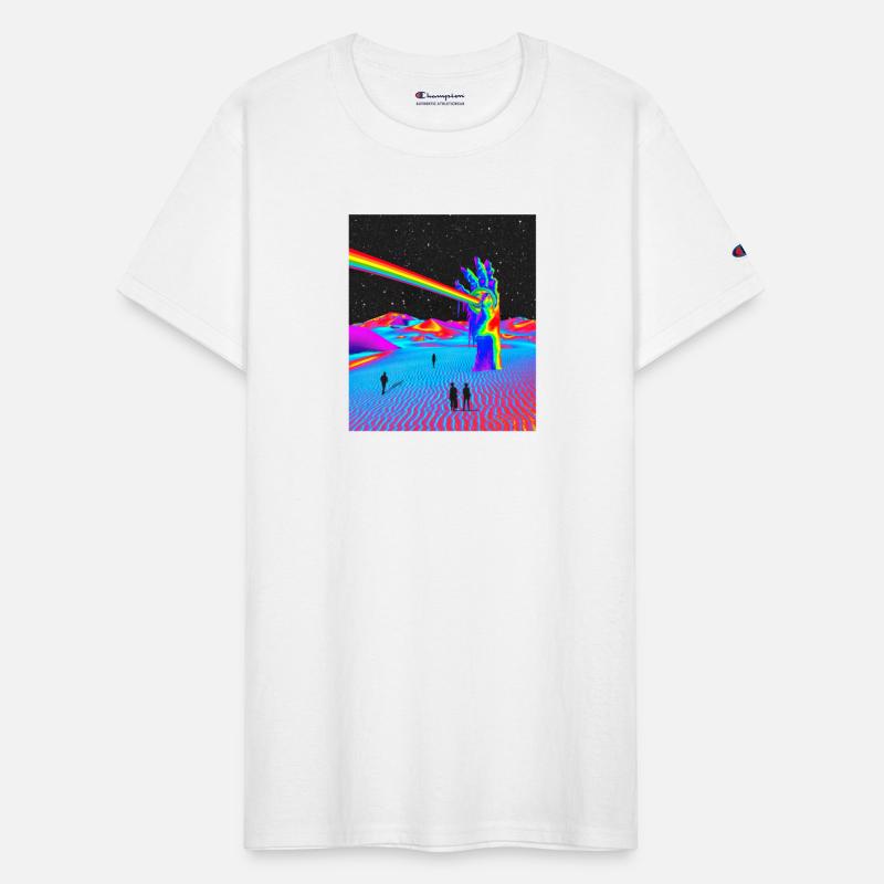 Rainbow In Galaxy Desert Night Retro Surrealism