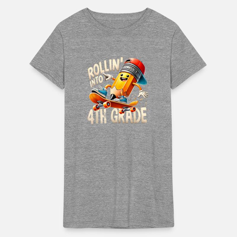 Rollin Into 4th Grade Back To School Kids Pencil S