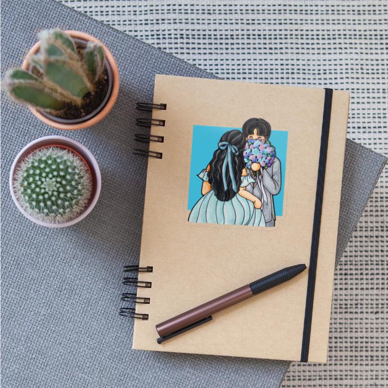 Romantic Wedding Couple Illustration