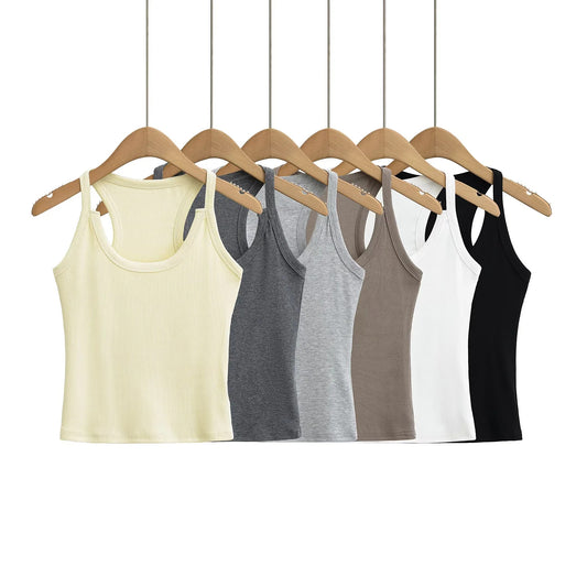 U-neck sleeveless short camisole vest