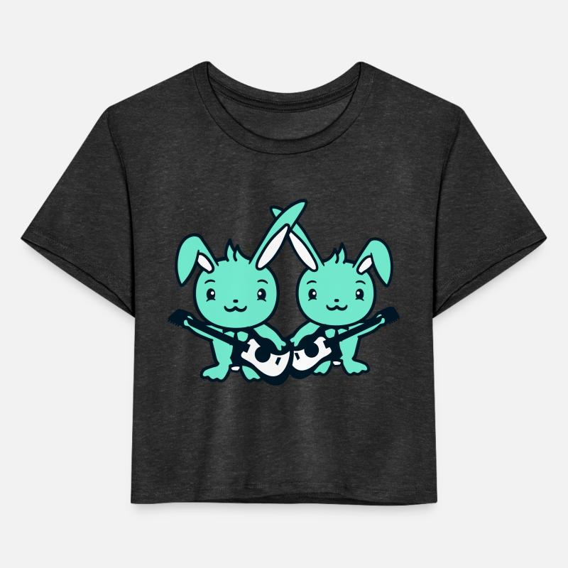 2 Rabbit Team Two Bunny Friend Crew Playing Guitar