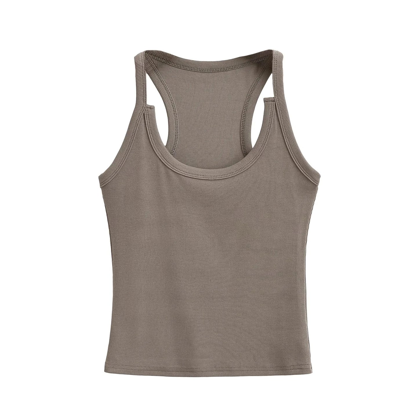 U-neck sleeveless short camisole vest