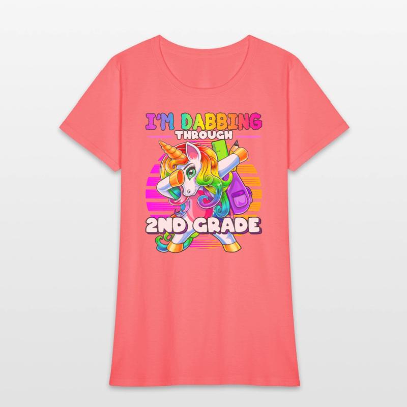 2nd Grade Dabbing Unicorn Back to School Sunset