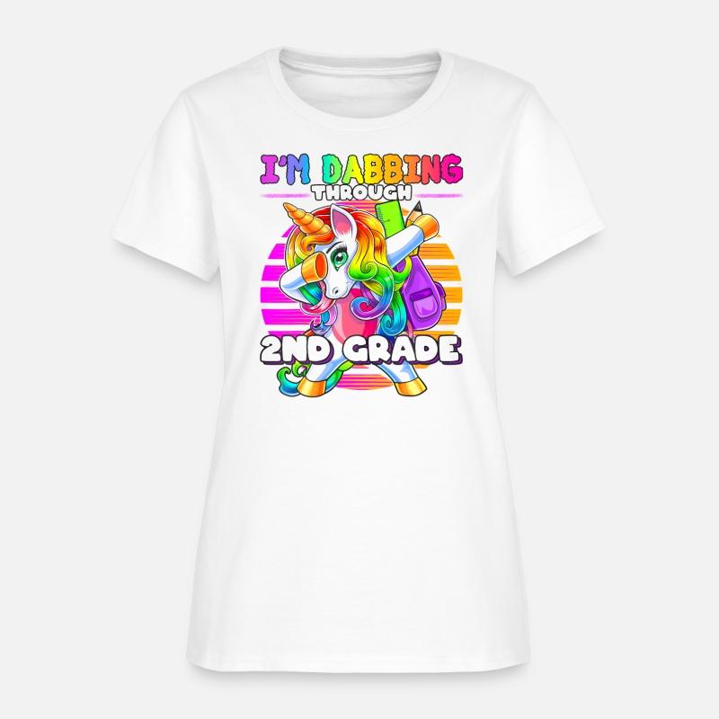 2nd Grade Dabbing Unicorn Back to School Sunset