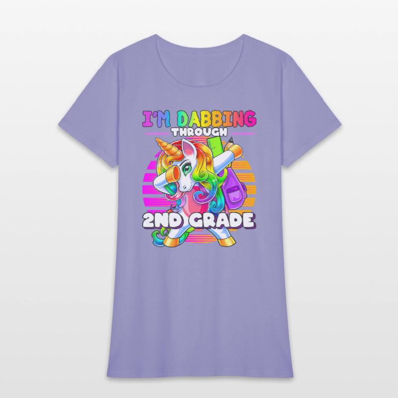 2nd Grade Dabbing Unicorn Back to School Sunset