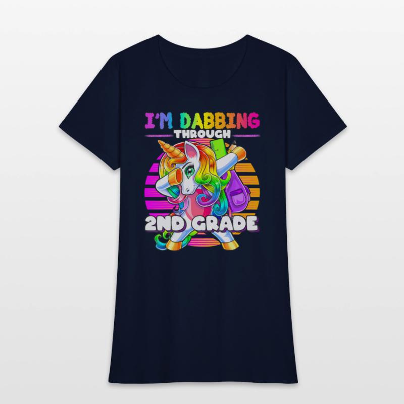 2nd Grade Dabbing Unicorn Back to School Sunset