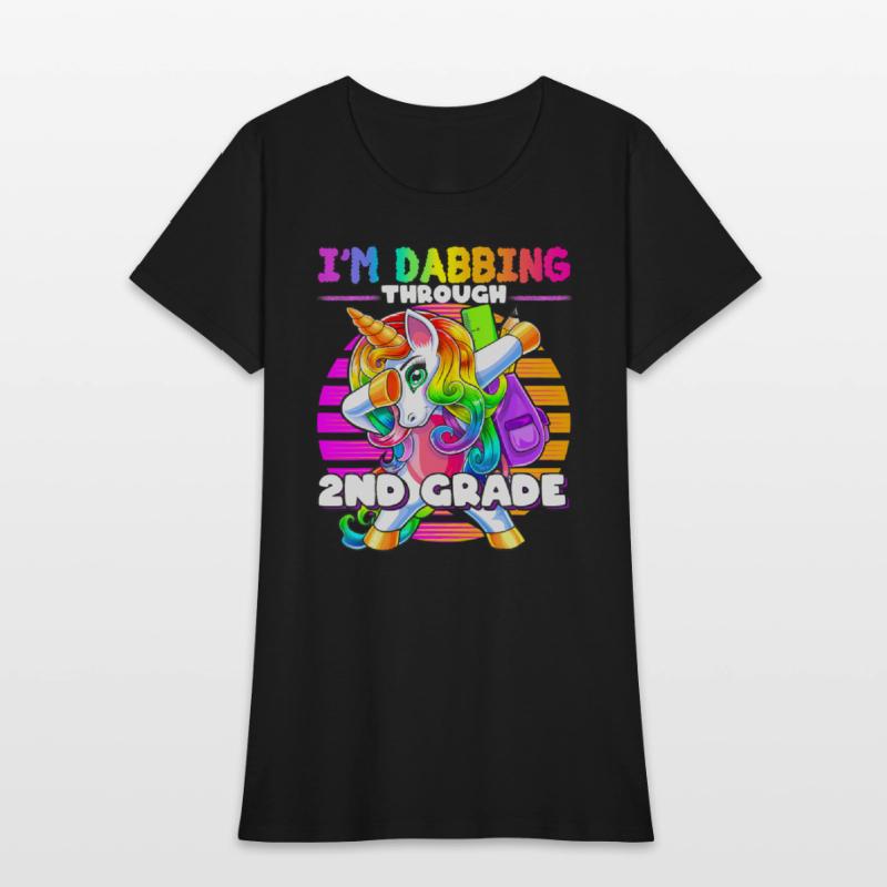 2nd Grade Dabbing Unicorn Back to School Sunset