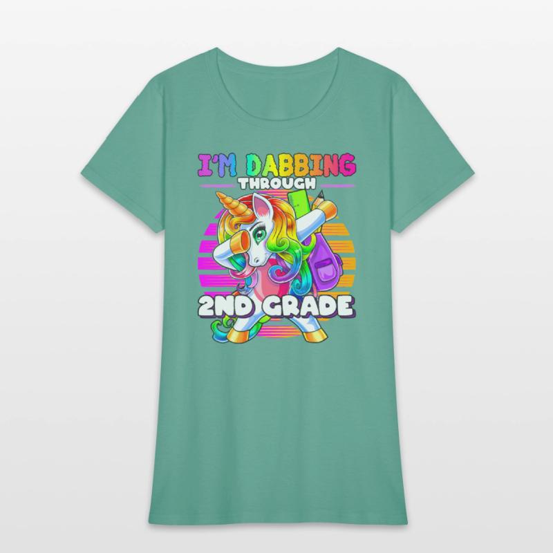 2nd Grade Dabbing Unicorn Back to School Sunset