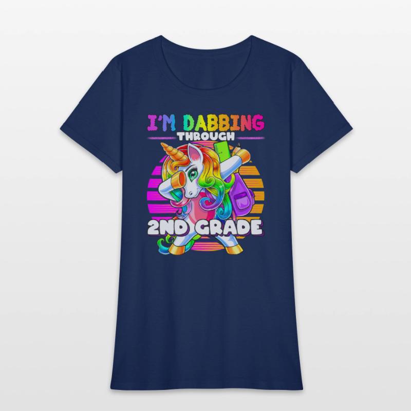 2nd Grade Dabbing Unicorn Back to School Sunset