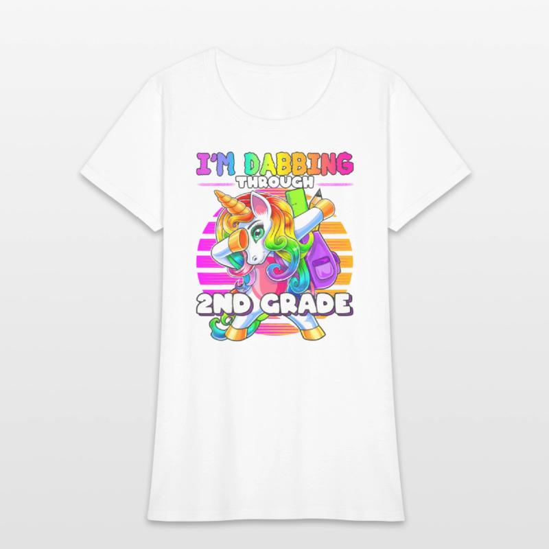2nd Grade Dabbing Unicorn Back to School Sunset