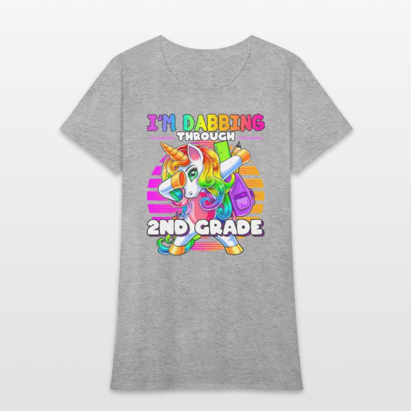2nd Grade Dabbing Unicorn Back to School Sunset