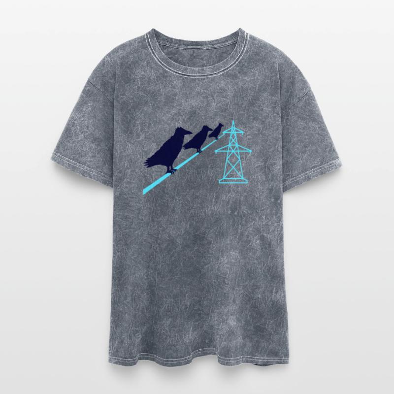 3 ravens sitting on power cable rope friends team