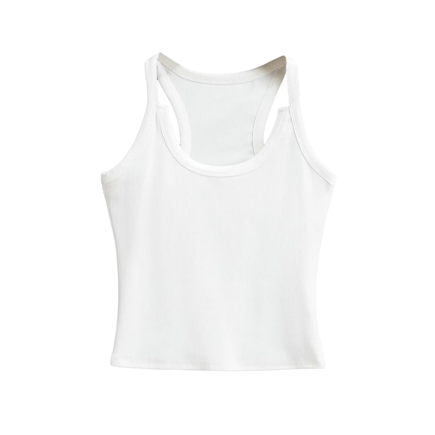 U-neck sleeveless short camisole vest