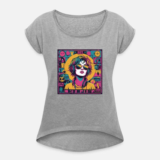 90s Retro Vibe – Neon Pop Girl with Headphones