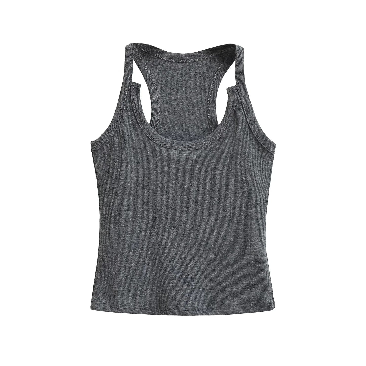 U-neck sleeveless short camisole vest