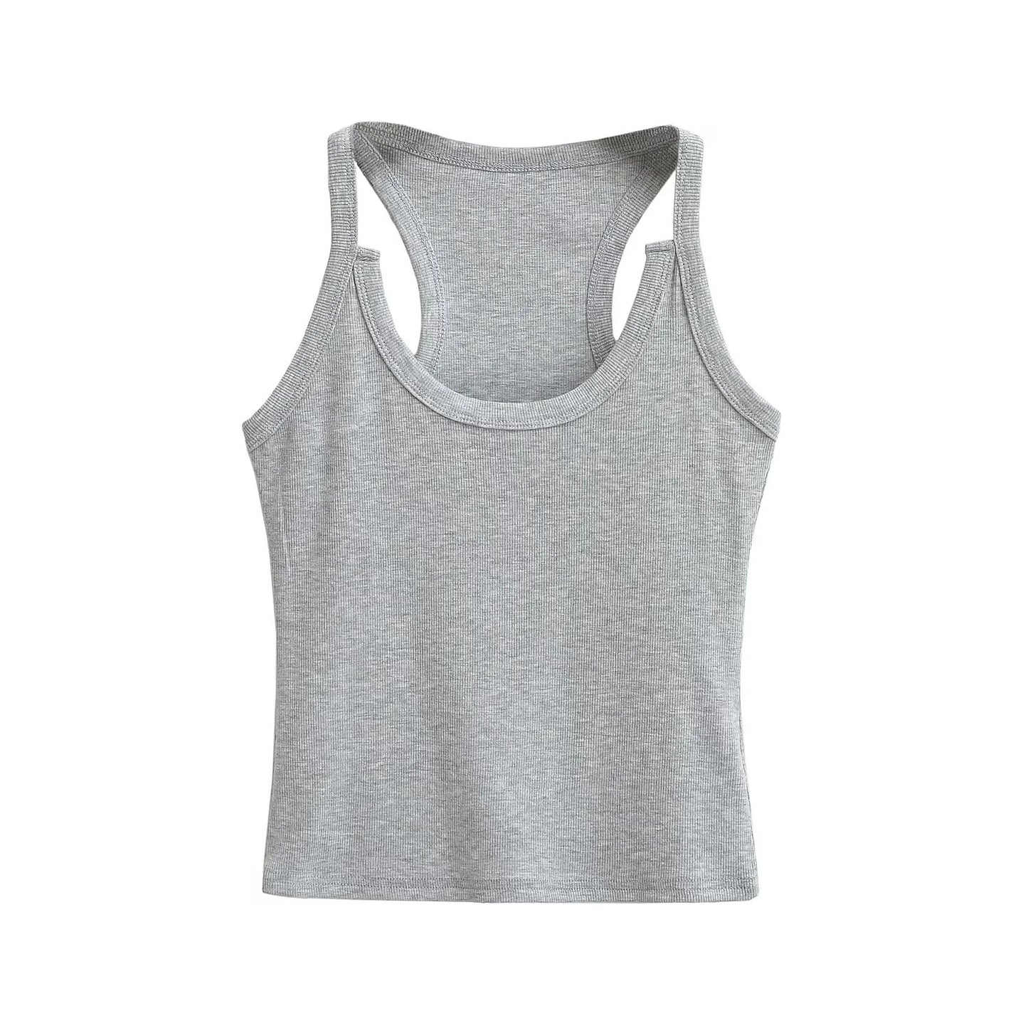 U-neck sleeveless short camisole vest