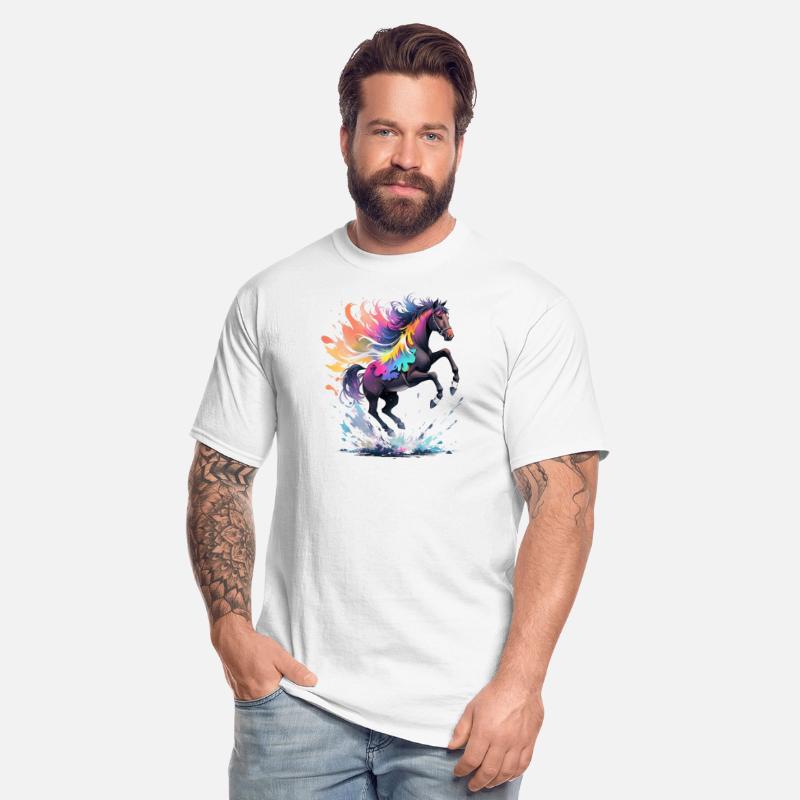 A colorful splashing horse