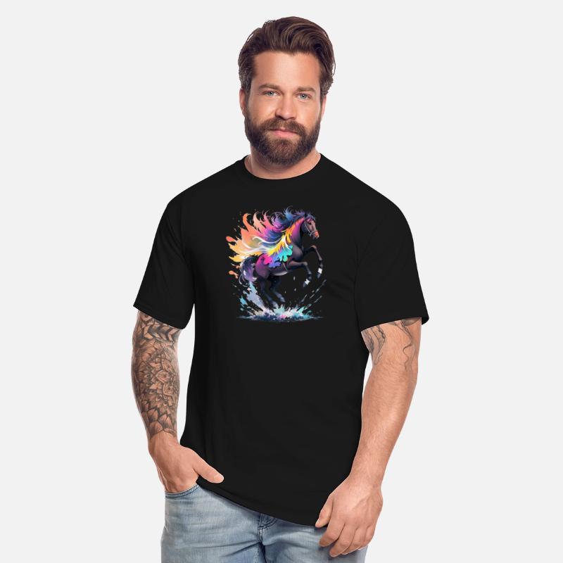 A colorful splashing horse