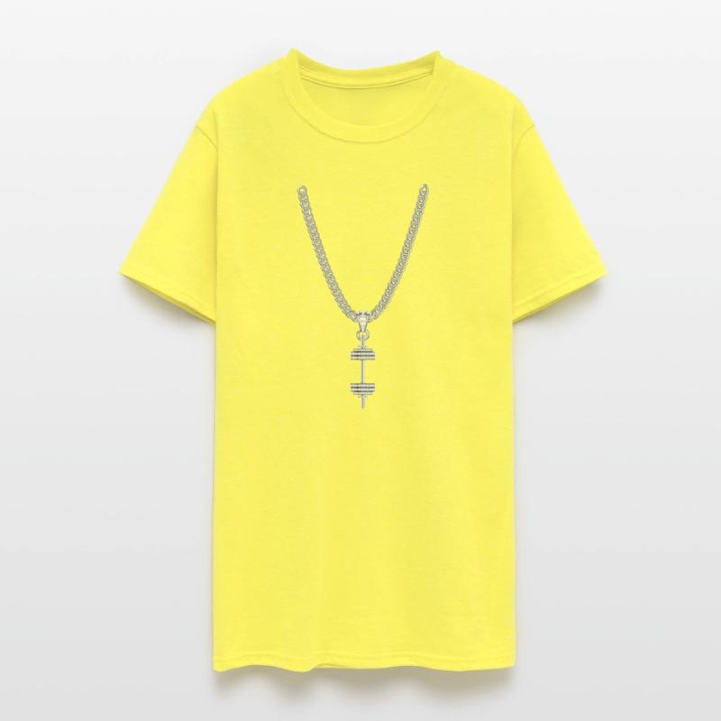 A silver Necklace with a silver Dumbbell Pendant