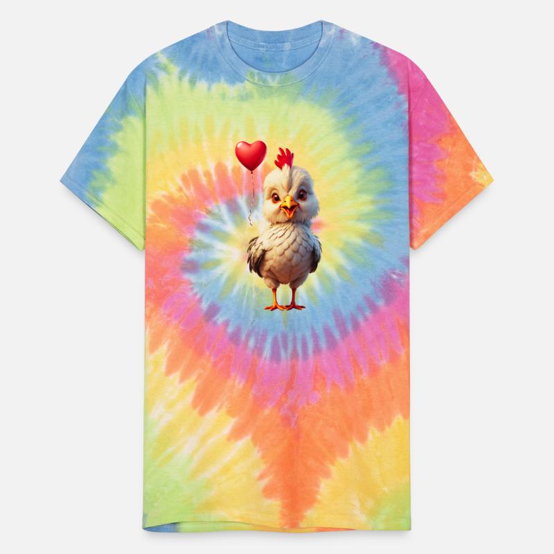 Adorable chick with heart shaped balloon.