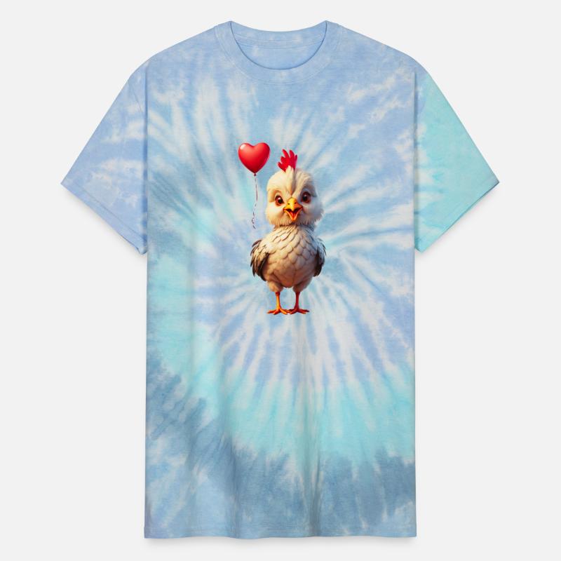 Adorable chick with heart shaped balloon.