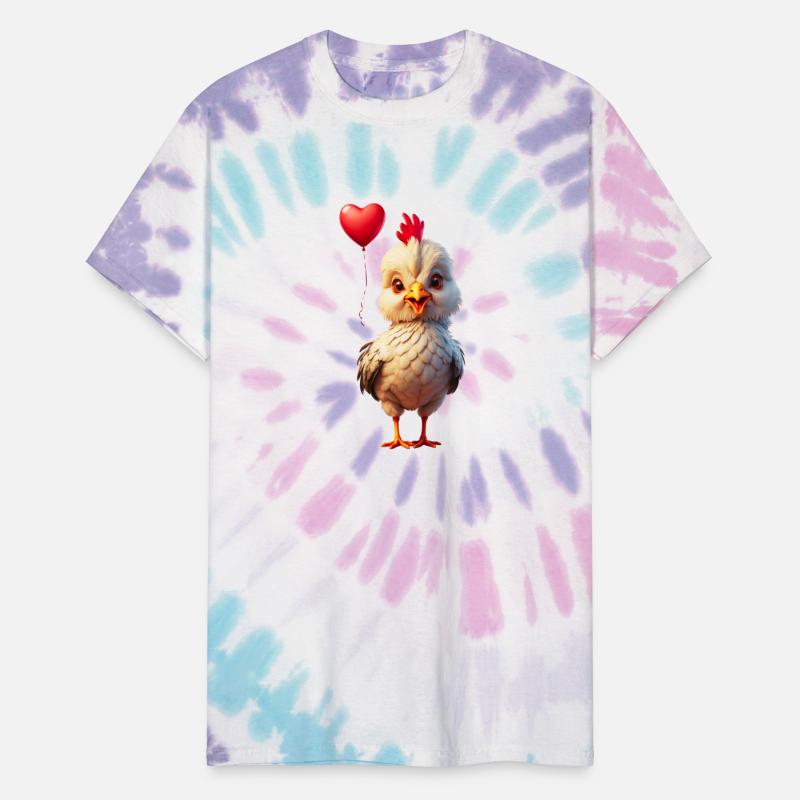 Adorable chick with heart shaped balloon.