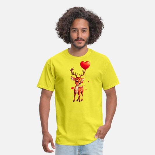 Adorable deer with heart shaped balloon.