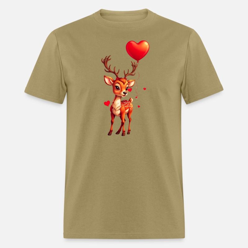 Adorable deer with heart shaped balloon.