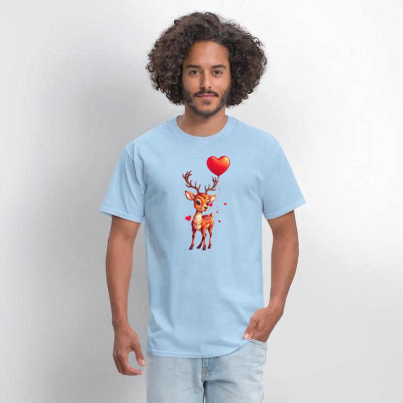 Adorable deer with heart shaped balloon.