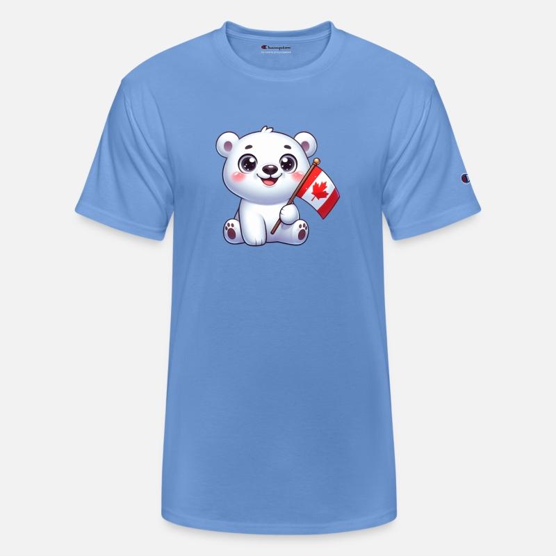 Adorable Polar Bear with Canadian Flag