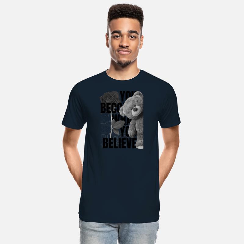 Adorable Teddy Bear with Rose and Forest Scene