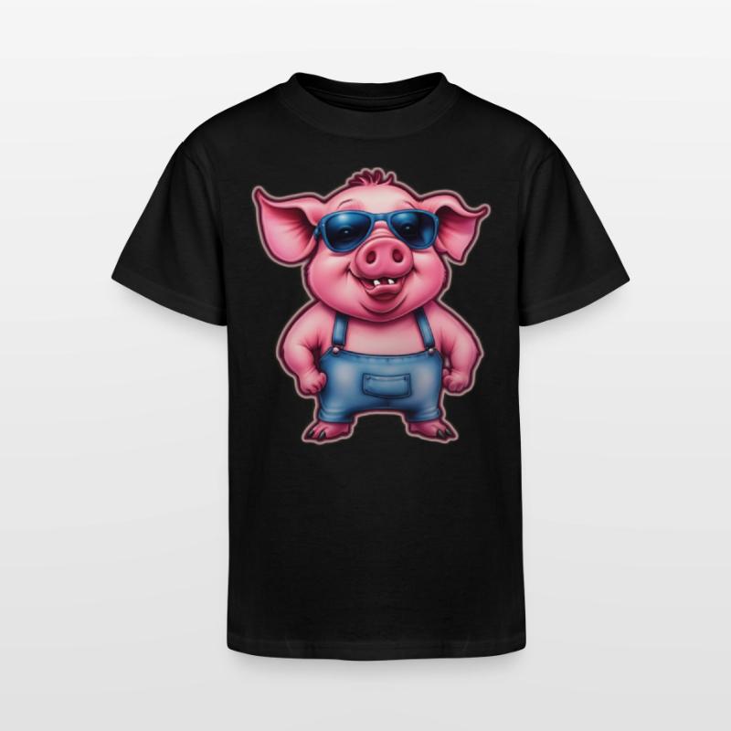 AI Airbrushed Cool Pig Cartoon
