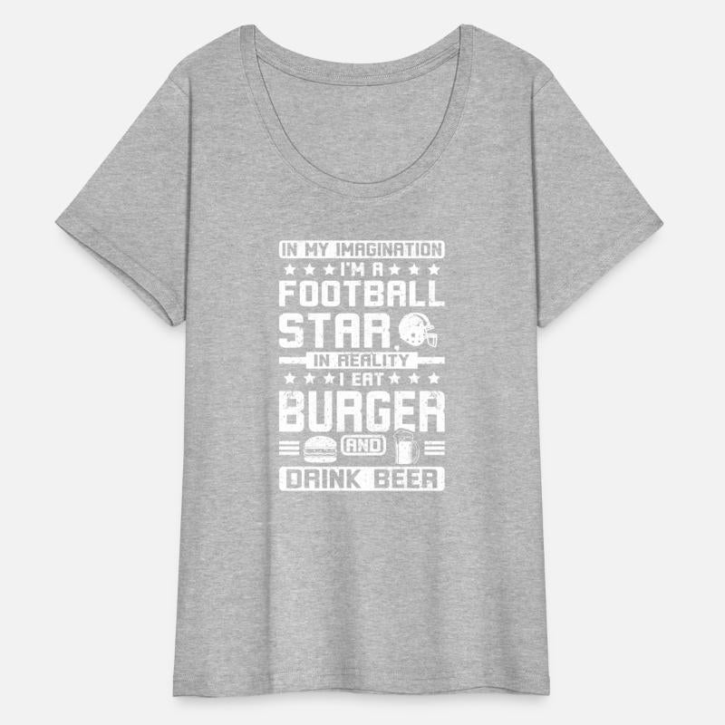 American football eat burger and beer