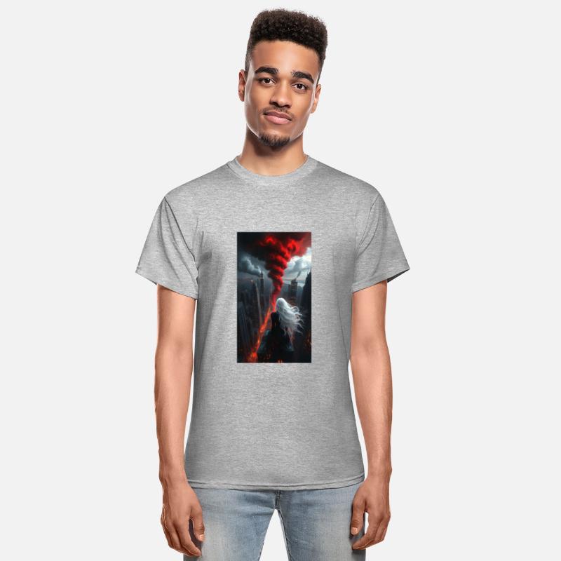 Apocalyptic Angel Over Burning City