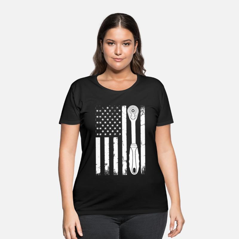 Auto Mechanic US Flag Ratchet Wrench Car Mechanic