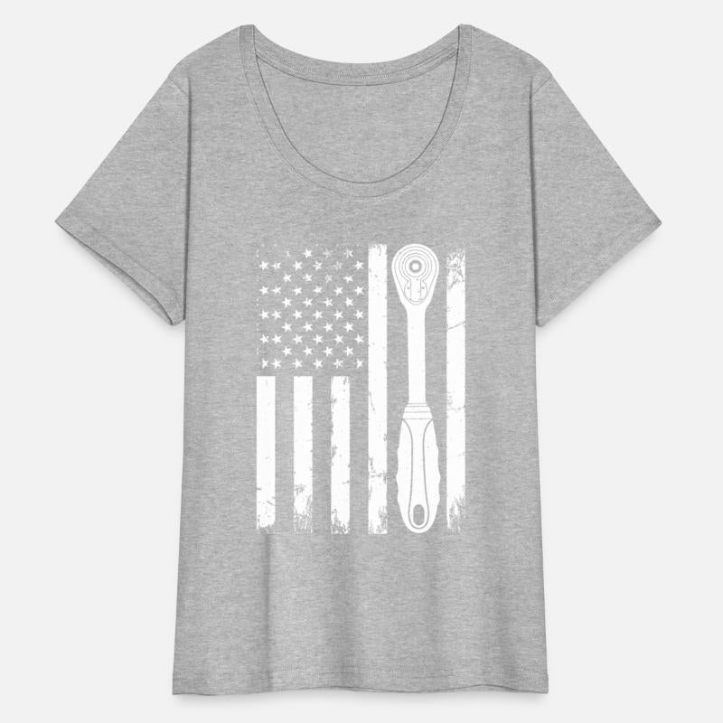 Auto Mechanic US Flag Ratchet Wrench Car Mechanic