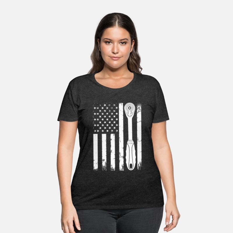 Auto Mechanic US Flag Ratchet Wrench Car Mechanic