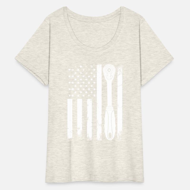 Auto Mechanic US Flag Ratchet Wrench Car Mechanic