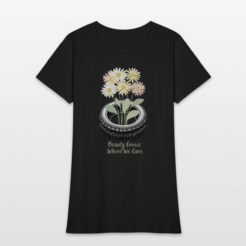 Beauty Grows from Care Recycled Tire Floral Eco