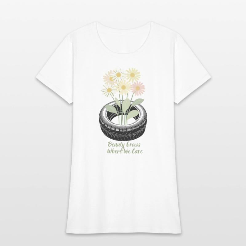 Beauty Grows from Care Recycled Tire Floral Eco