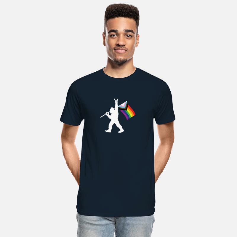 Bigfoot Rock On LGBTQ Progressive New Pride Flag