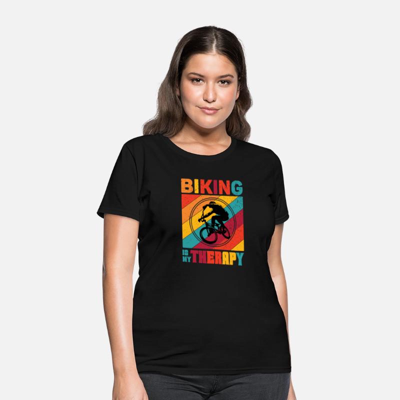 Biking Is My Therapy Tee For Cyclists Cycling