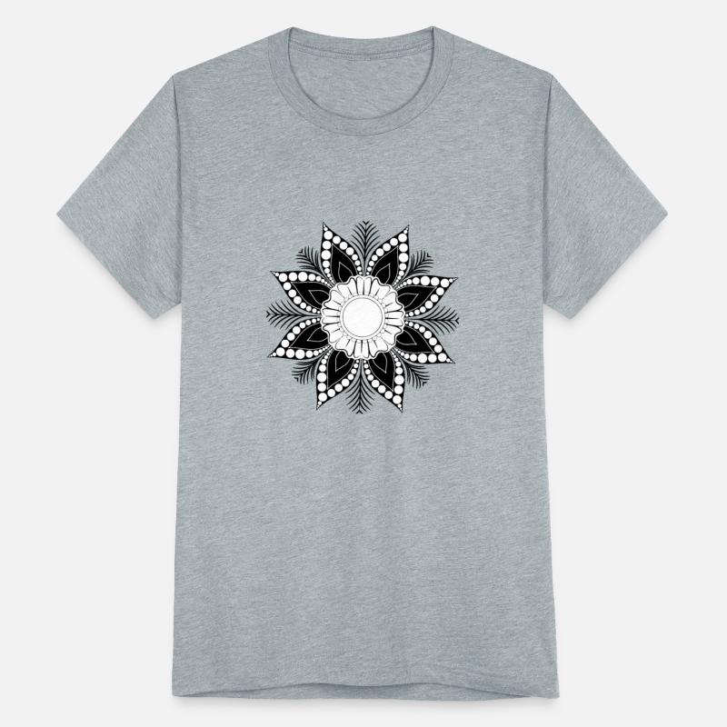 black and white mandala flower