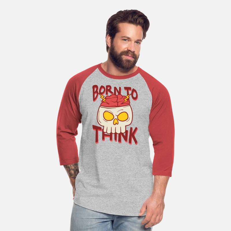 Born to Think Skull Illustration T Shirt Template